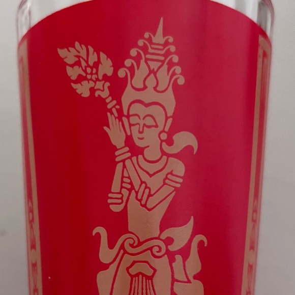 1960 Mid-Century Culver Thai Hindu Goddess High Ball Tumbler Glass - Picture 2 of 7